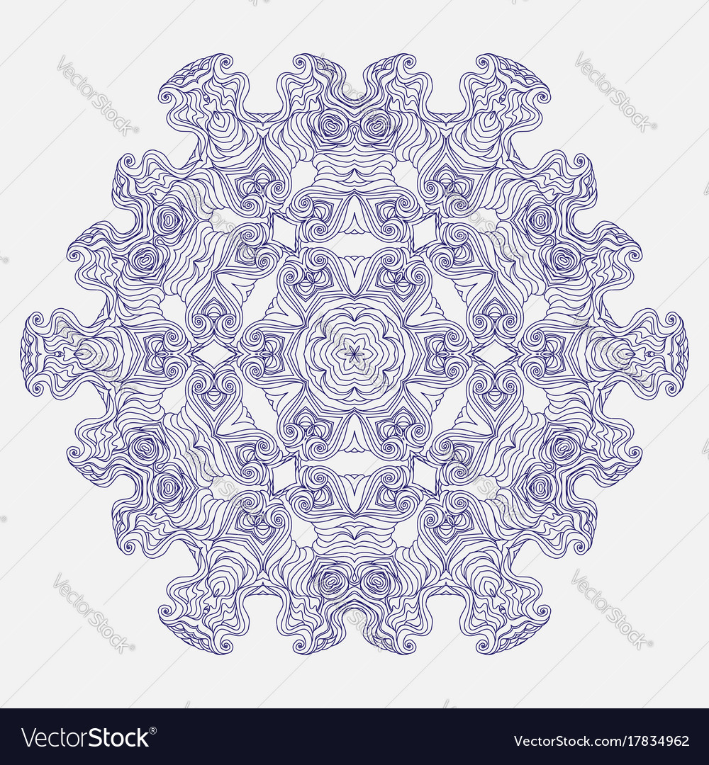 Geometrical and flower round mandala