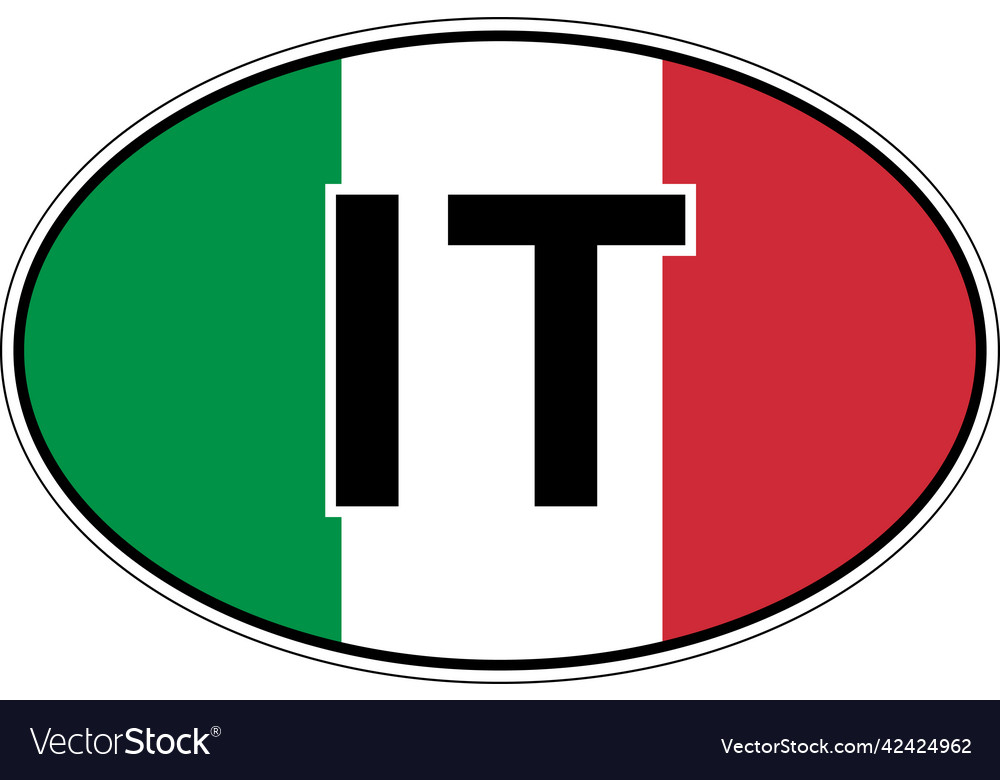 Italy italian it flag label sticker car Royalty Free Vector