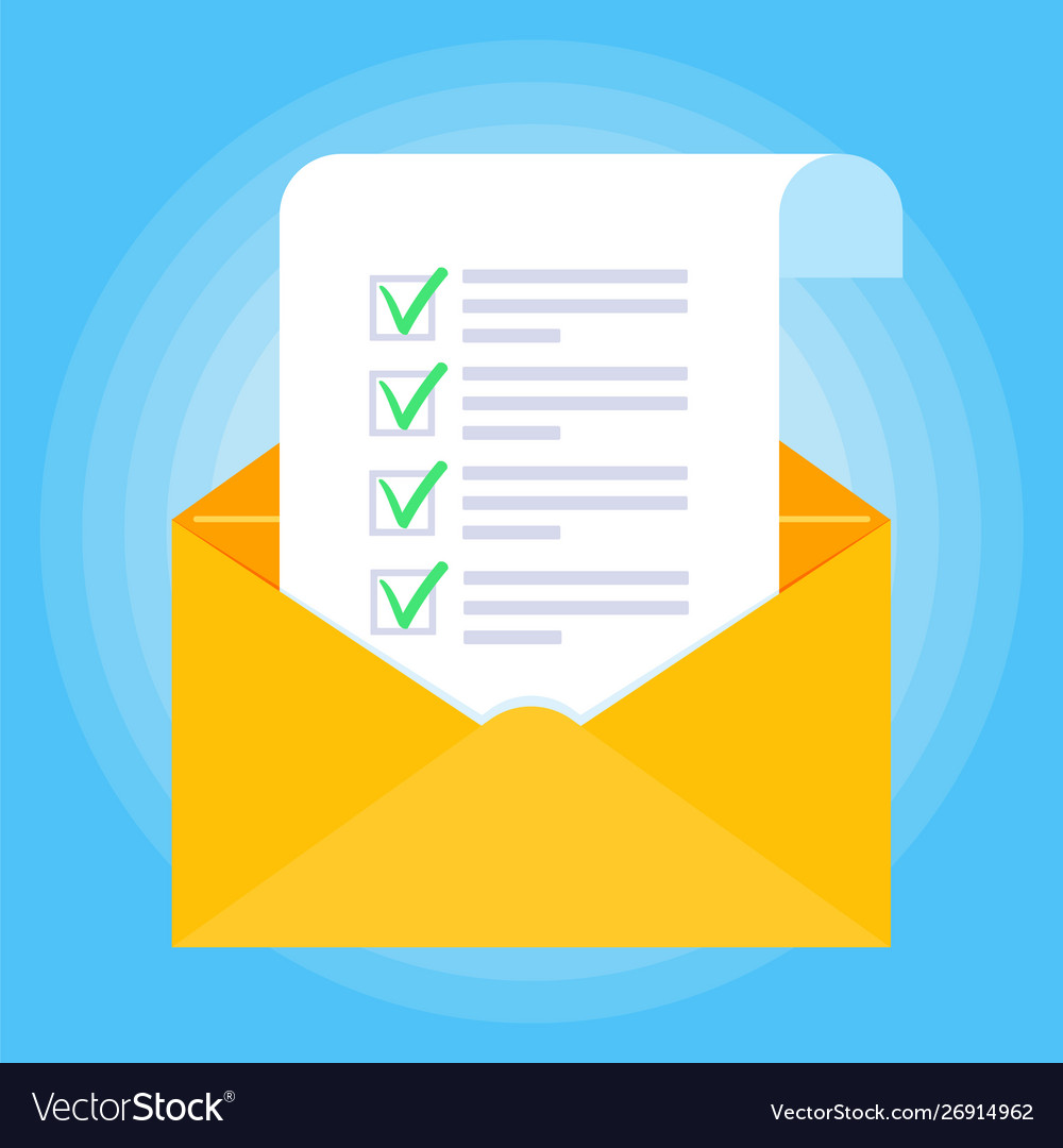 Open envelope with document paper sheet page vector image Open envelope with document paper sheet page