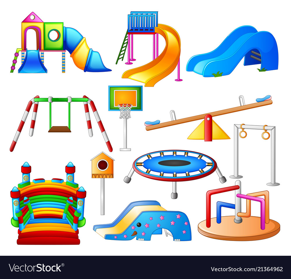 Set collection kids playground city park Vector Image