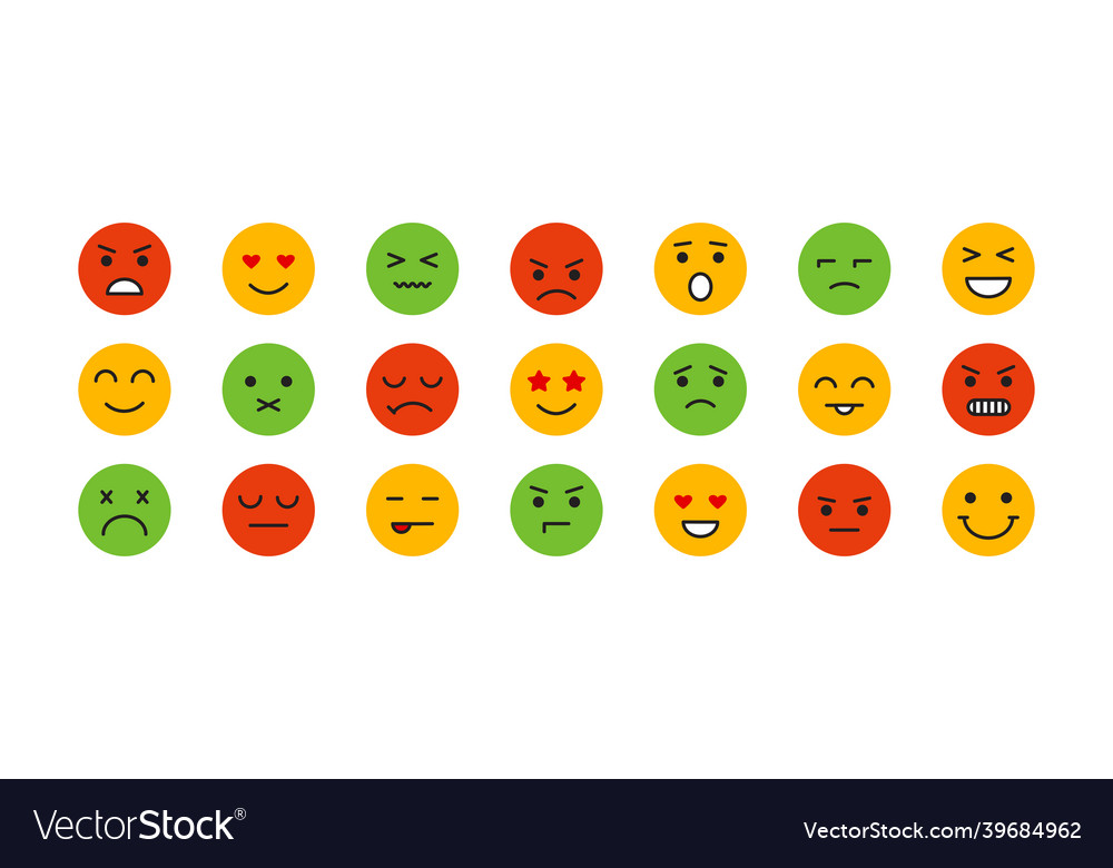 Smile face icons emoticon set cartoon Royalty Free Vector