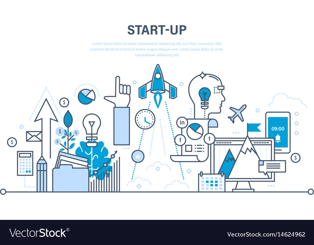 Startup creative the implementation of ideas Vector Image