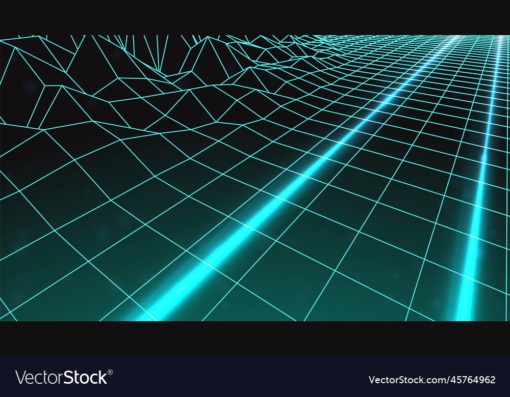 Synthwave neon background 80s retrowave backdrop Vector Image