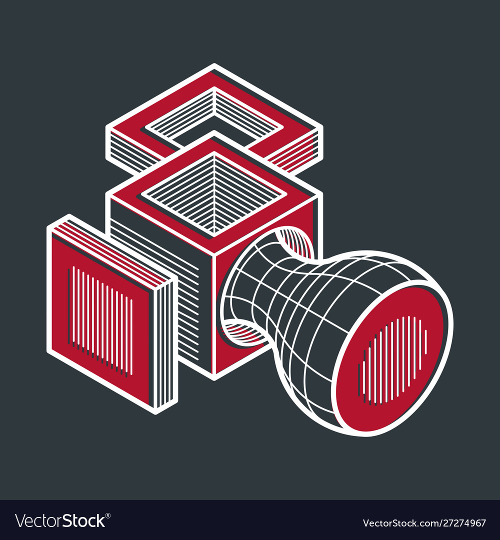 Abstract isometric dimensional shape made using vector image Abstract isometric dimensional shape made using