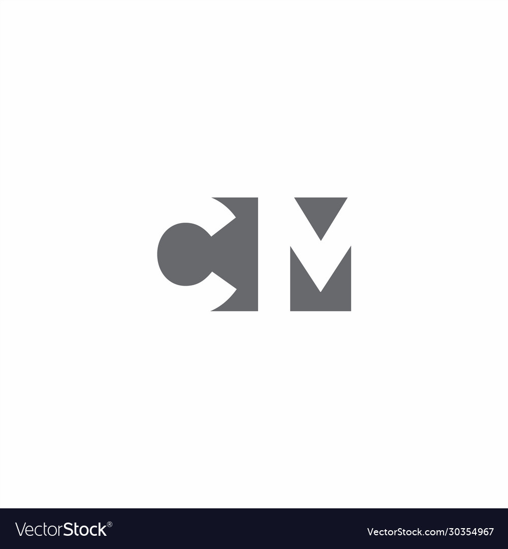 Cm logo monogram with negative space style design