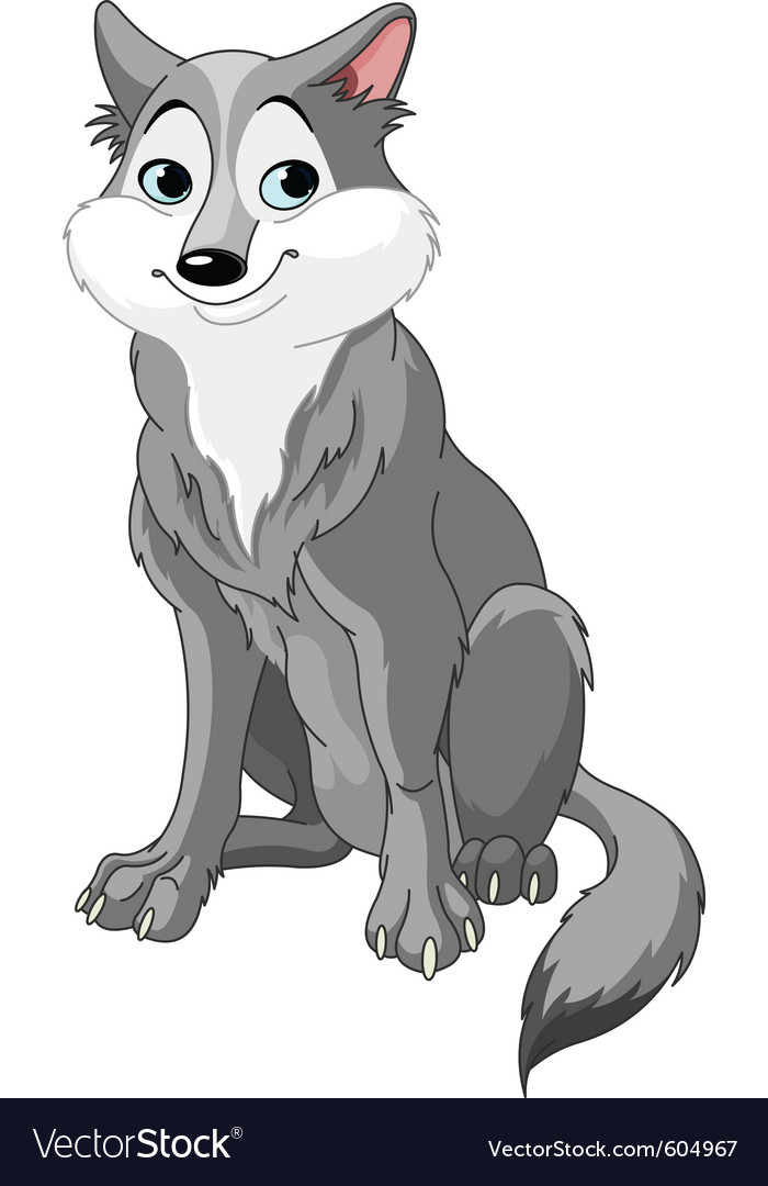 Cute cartoon wolf Royalty Free Vector Image - VectorStock