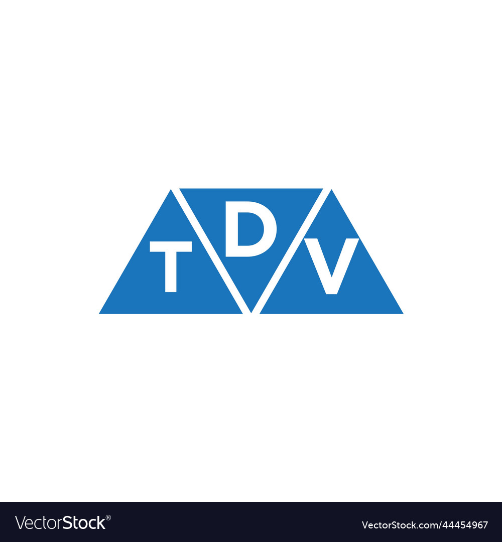 Dtv 3 triangle shape logo design on white