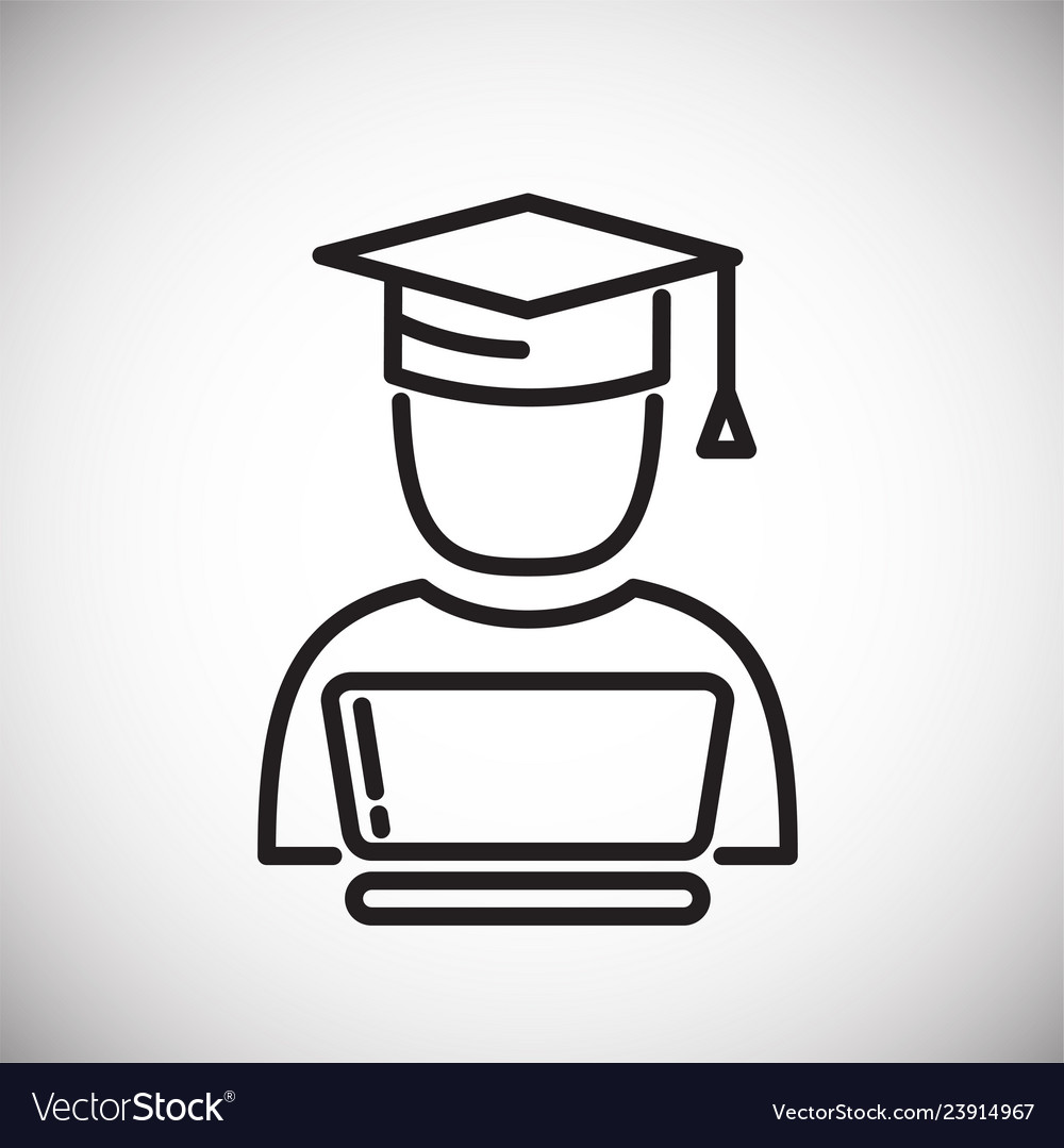 E-learning line icon on white background vector image E-learning line icon on white background