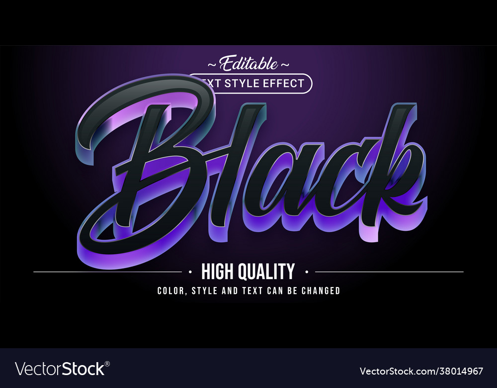 Editable text style effect - black