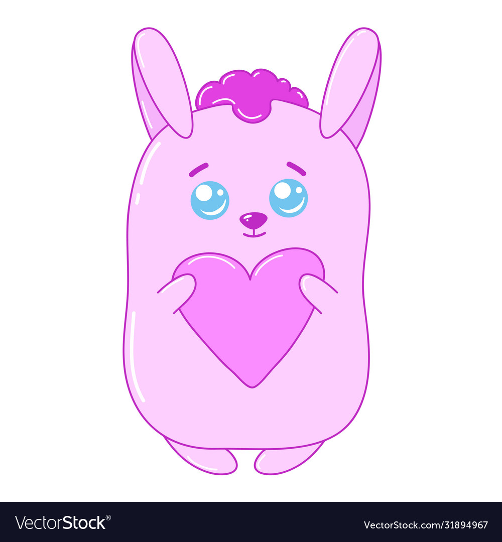 Kawaii rabbit with a heart image design