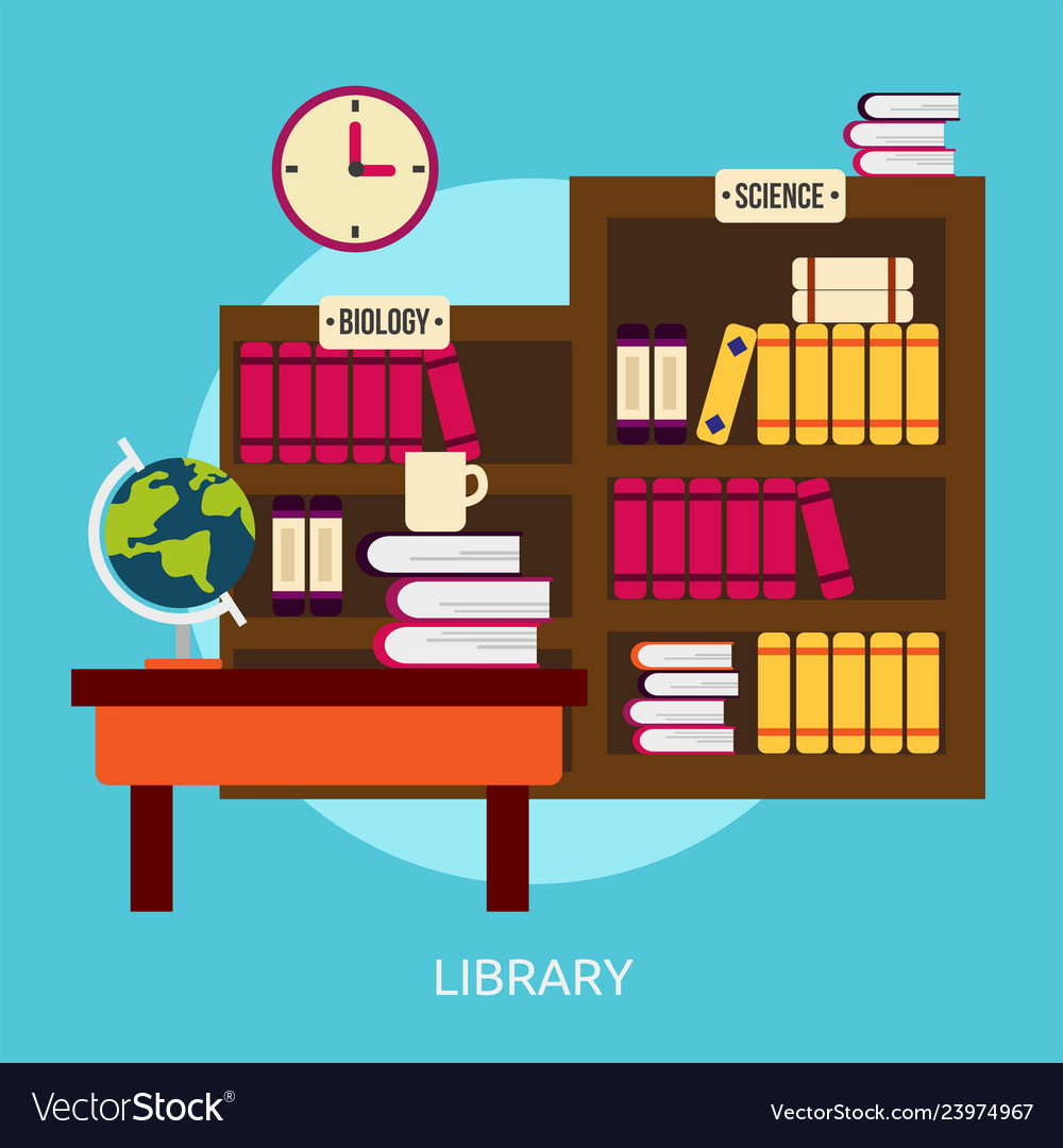 Library conceptual design Royalty Free Vector Image