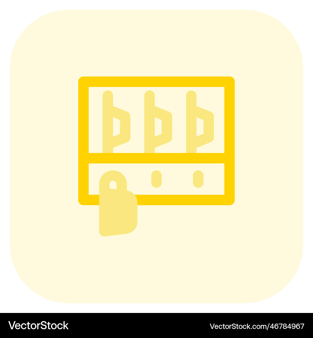 Multi-rack plate shelf with hooks Royalty Free Vector Image