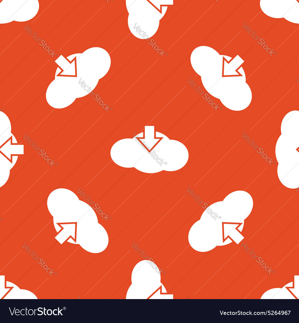 Orange cloud download pattern Royalty Free Vector Image
