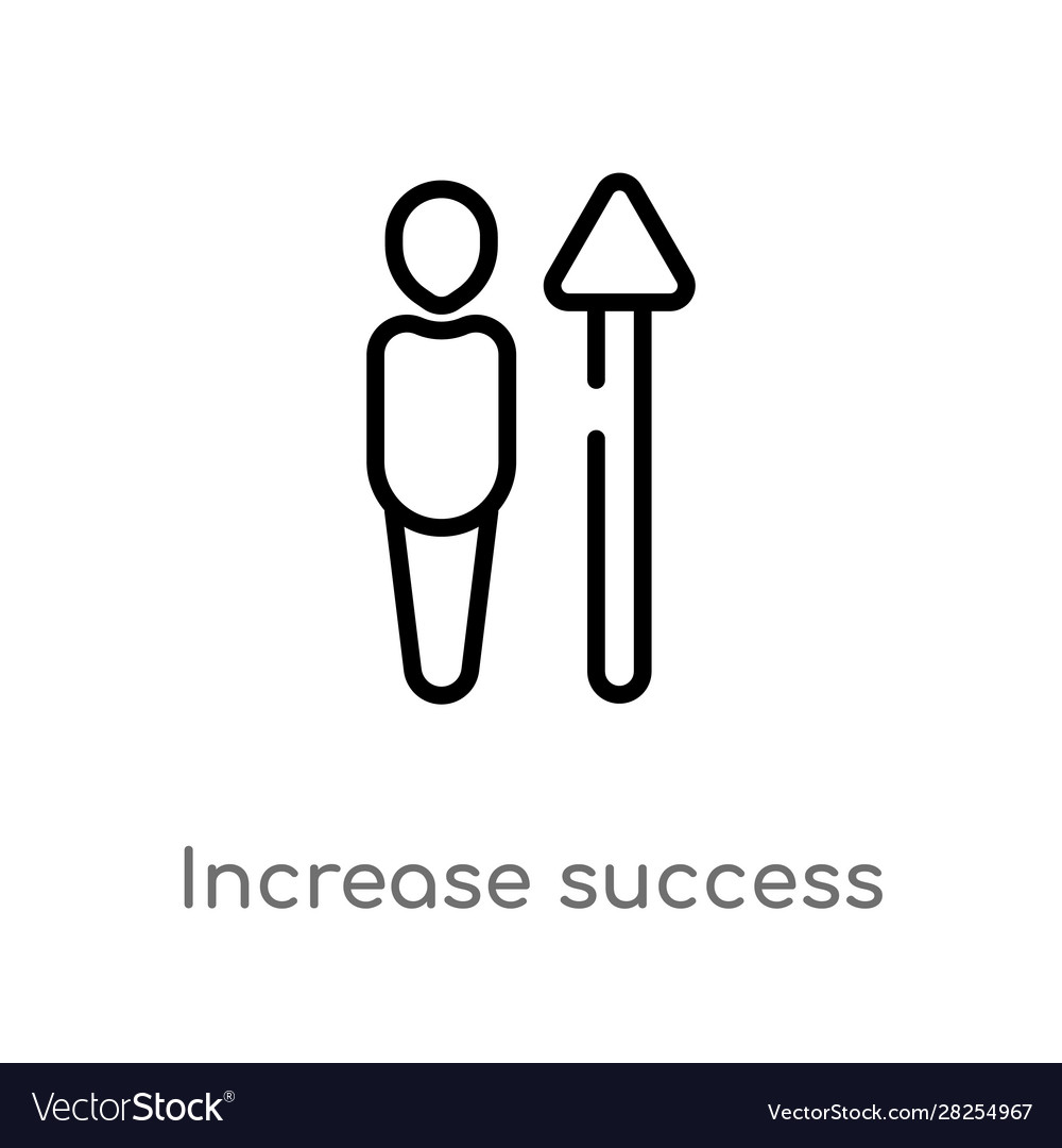 Outline increase success icon isolated black