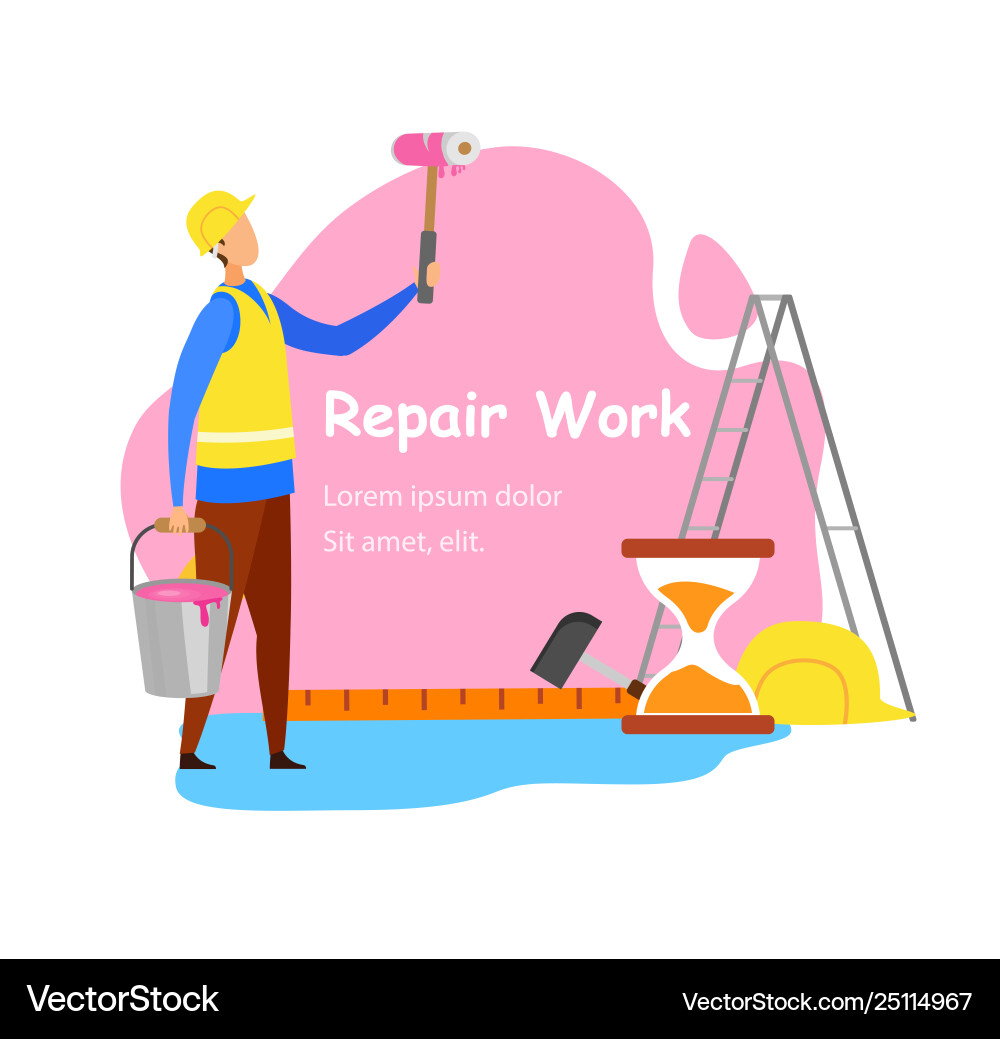 Repair Work Advertisement Banner Concept Vector Image