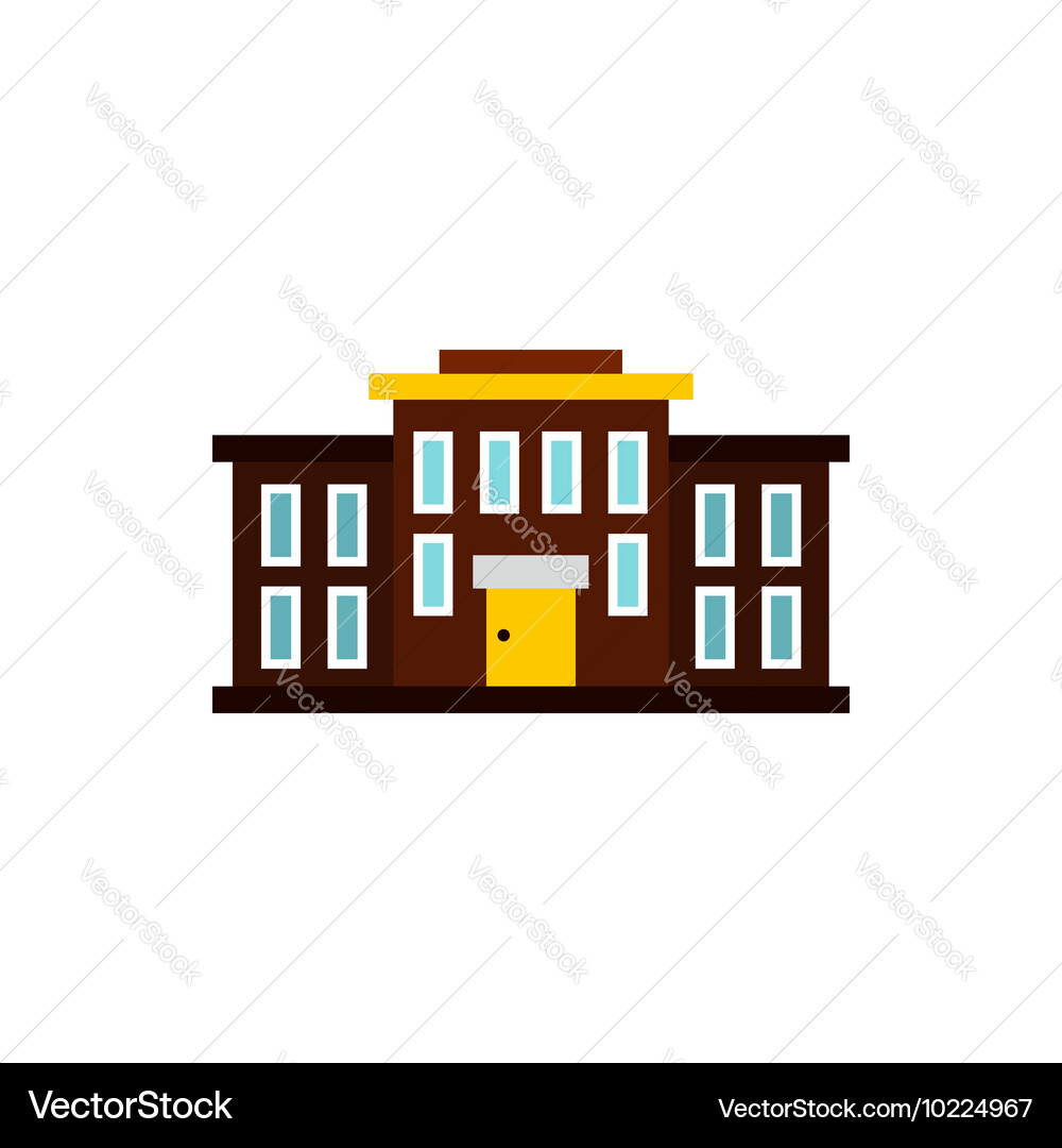 School icon flat style Royalty Free Vector Image