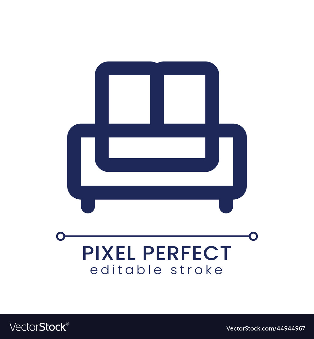 Sofa pixel perfect linear ui icon Royalty Free Vector Image