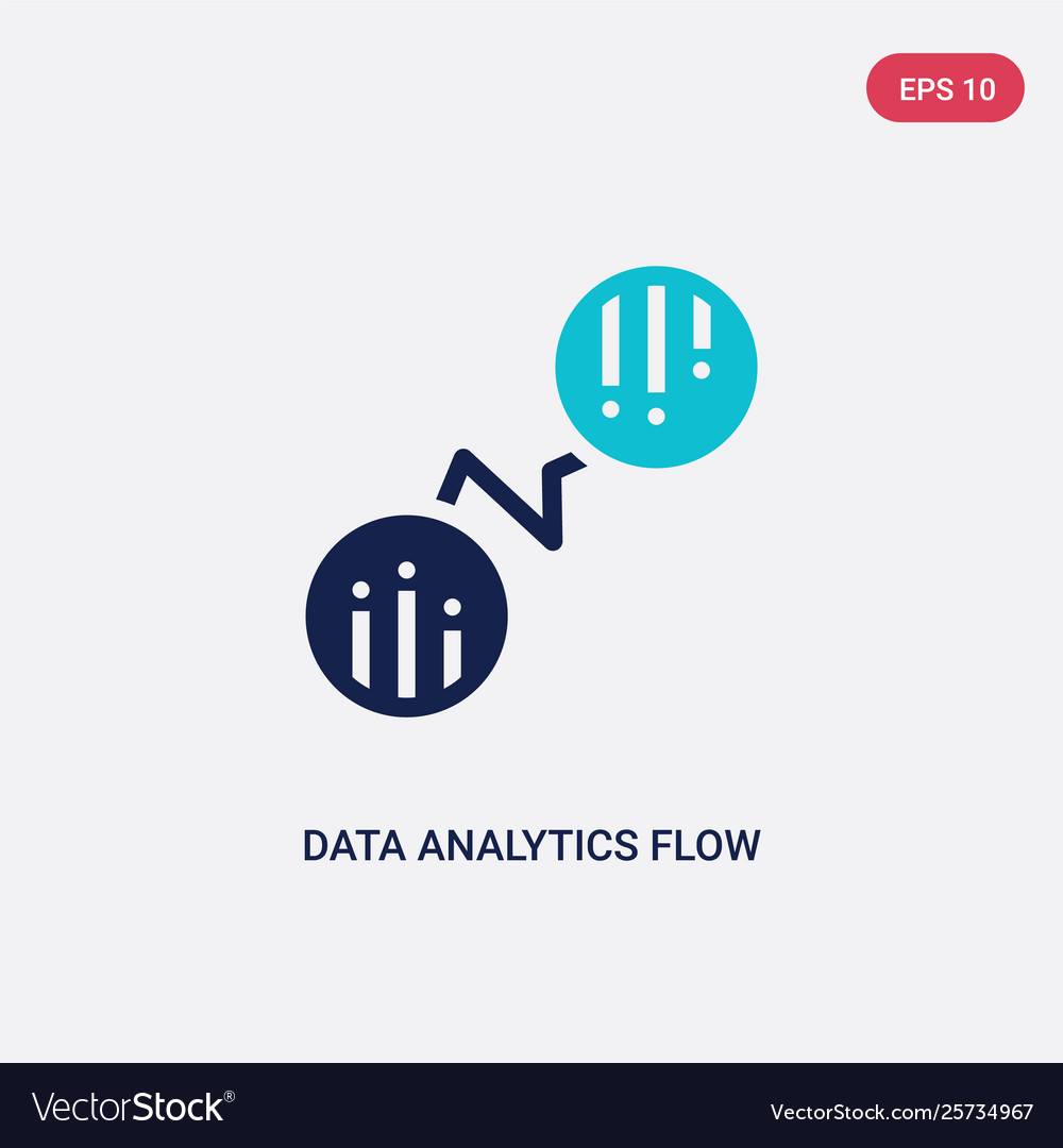 Two color data analytics flow icon from business vector image Two color data analytics flow icon from business