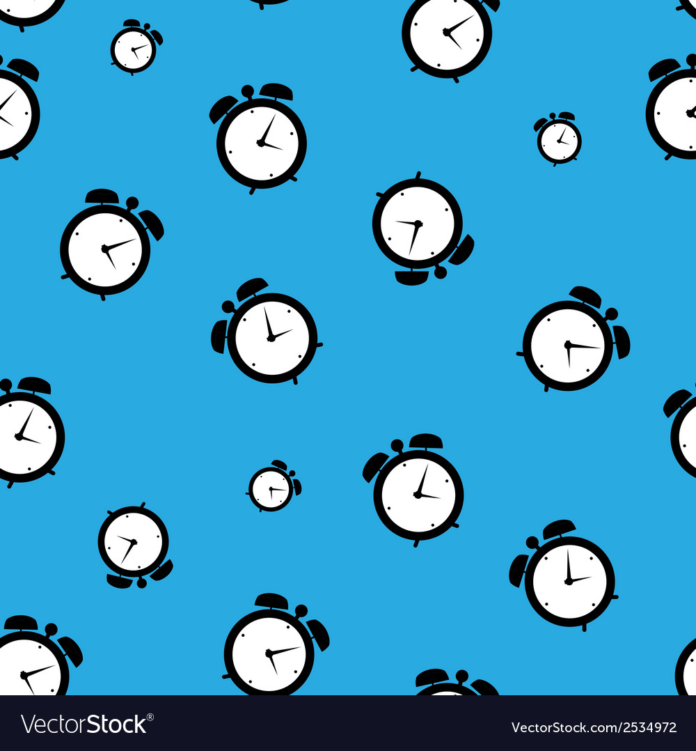 Clock alarm icon seamless pattern background