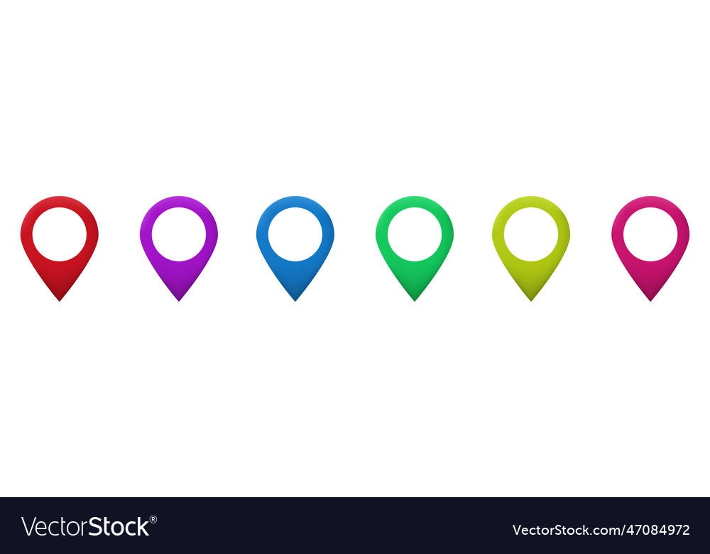 Colored map pin location pointer vector image Colored map pin location pointer