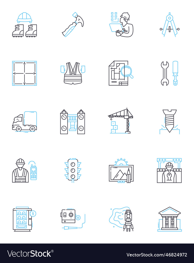 Design linear icons set creativity aesthetics