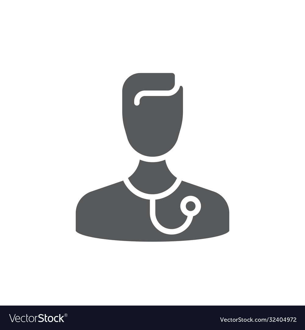 Doctor with stethoscope icon symbol isolated Vector Image