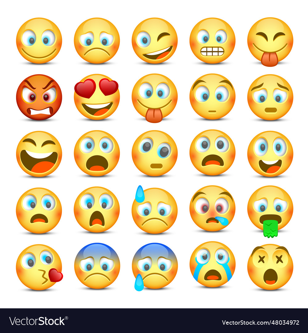 Emoji and sad icon set