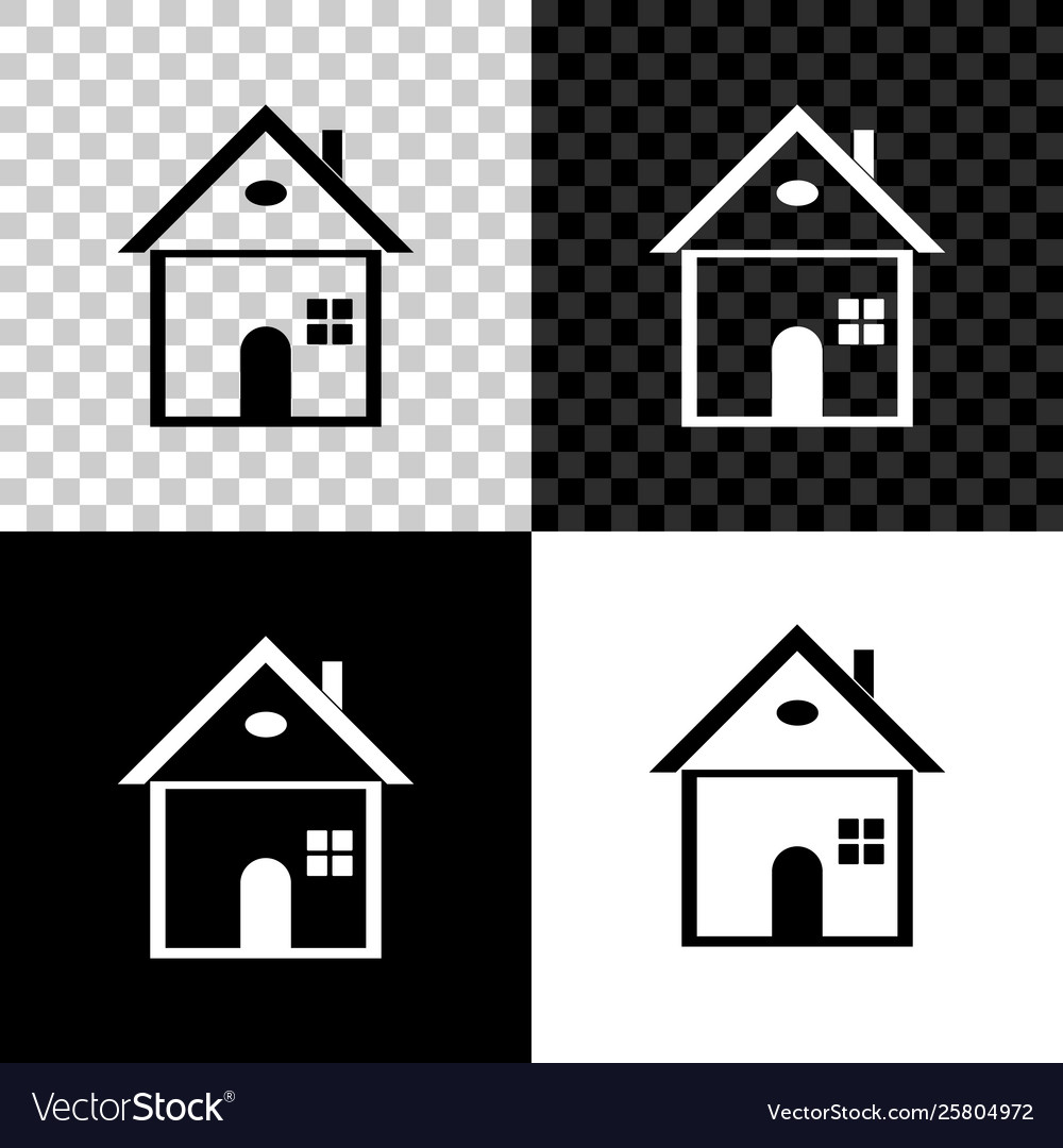 House icon isolated on black white