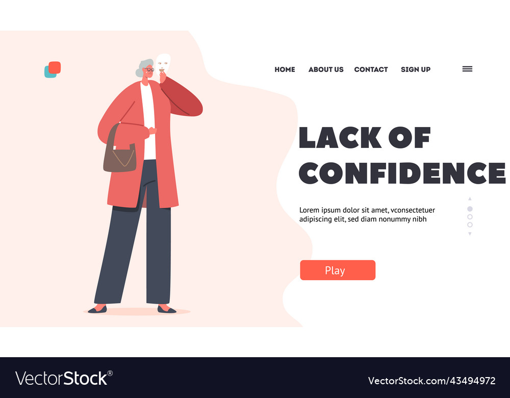 Lack of confidence landing page template sad