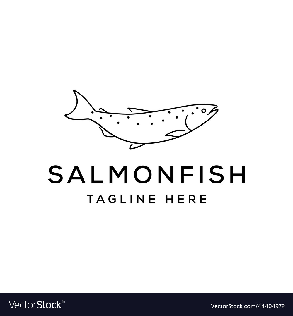 Salmon fish logo design Royalty Free Vector Image