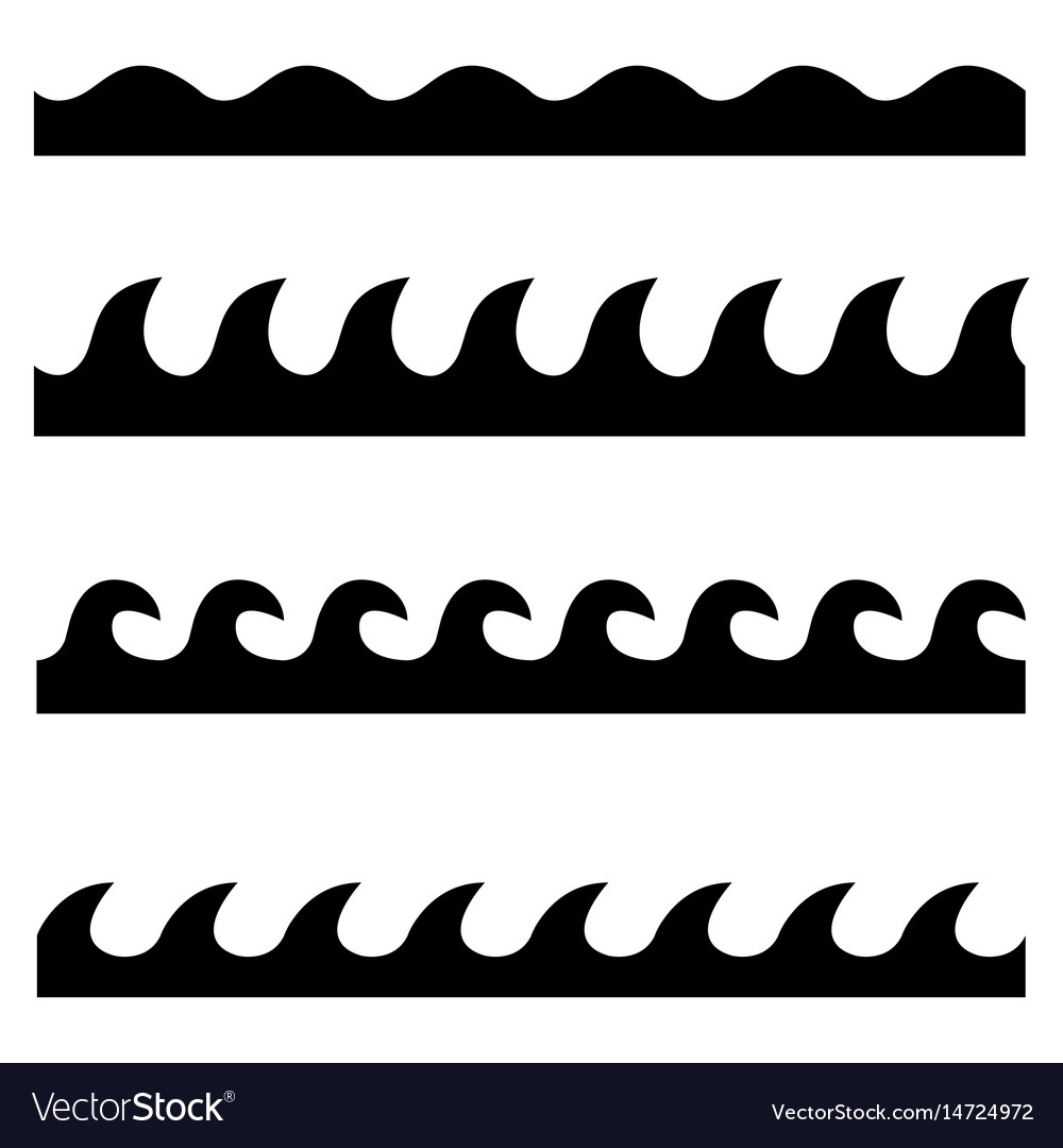 Seamless wave pattern set Royalty Free Vector Image