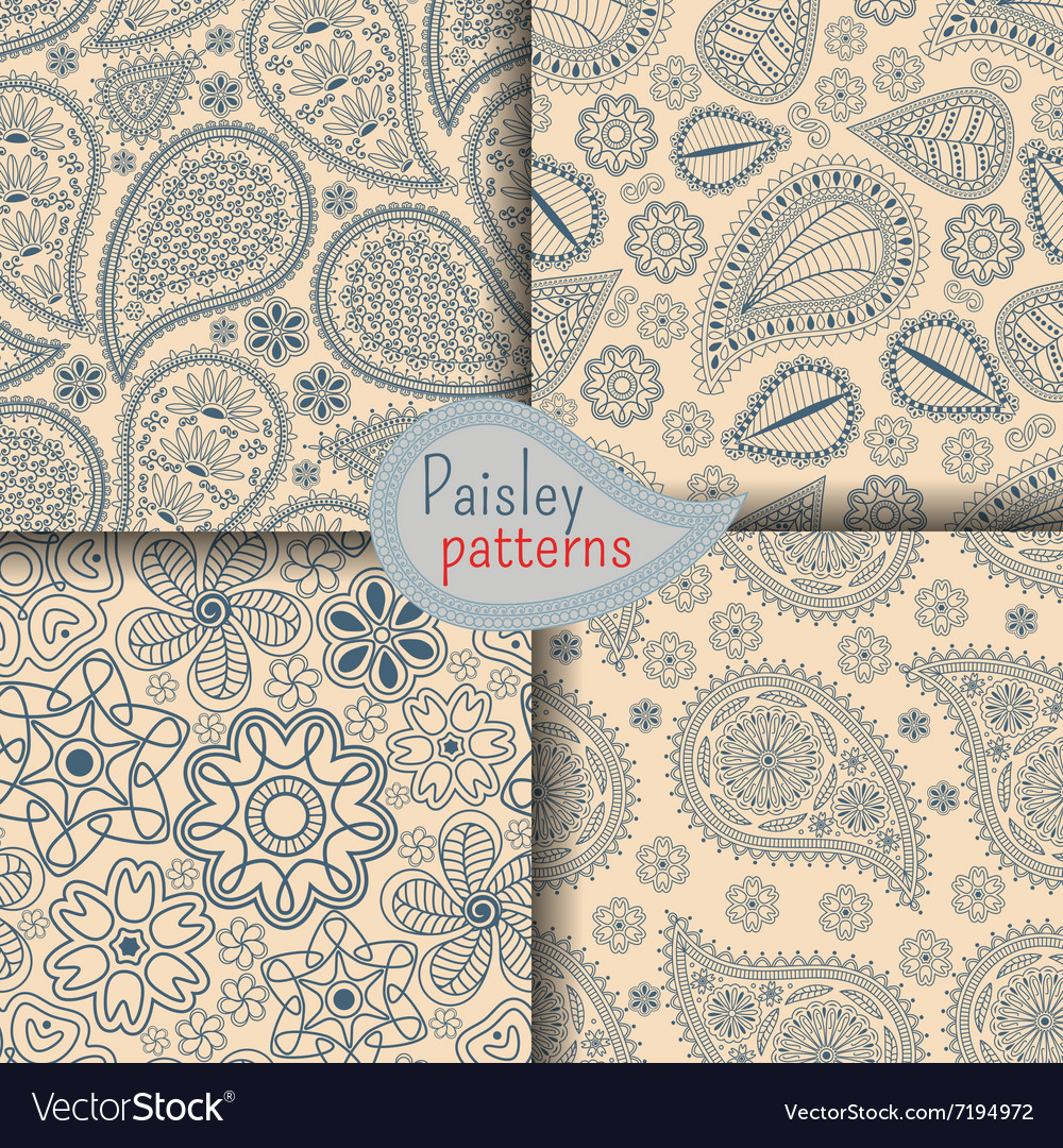 Set of seamless patterns in indian style