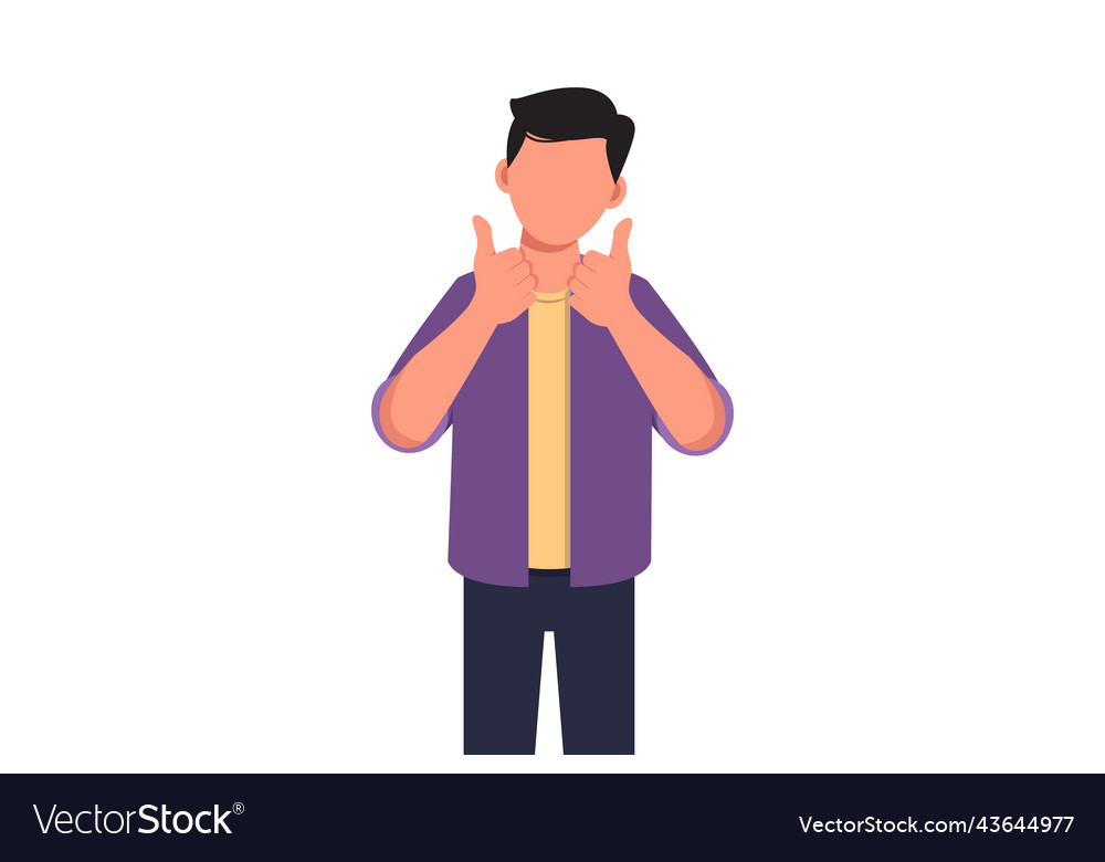 Business flat drawing confident businessman Vector Image