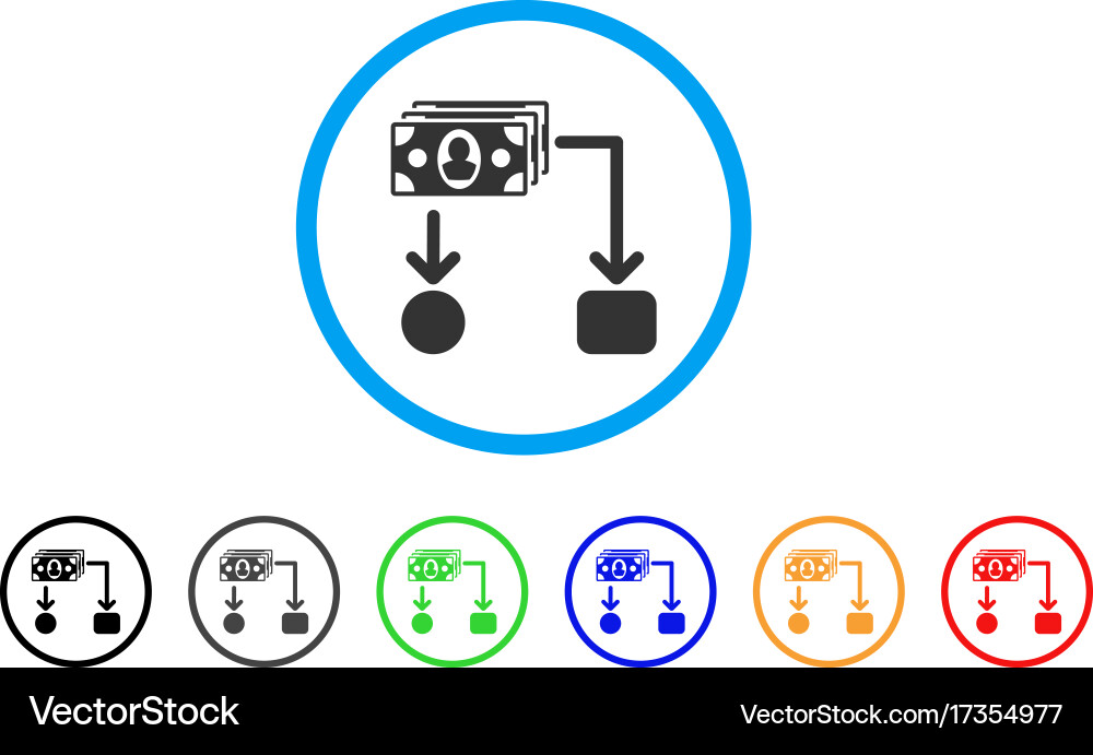 Cashflow rounded icon Royalty Free Vector Image