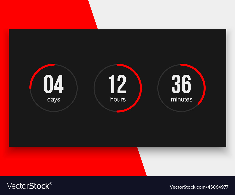 Countdown timer modern clock counter