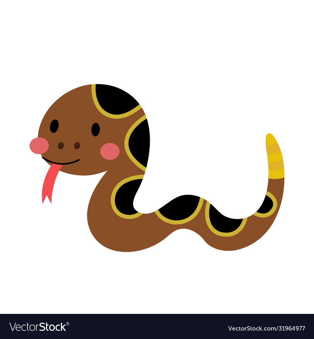 Crawling rattle snake animal cartoon character Vector Image Crawling rattle snake animal cartoon character Vector Image