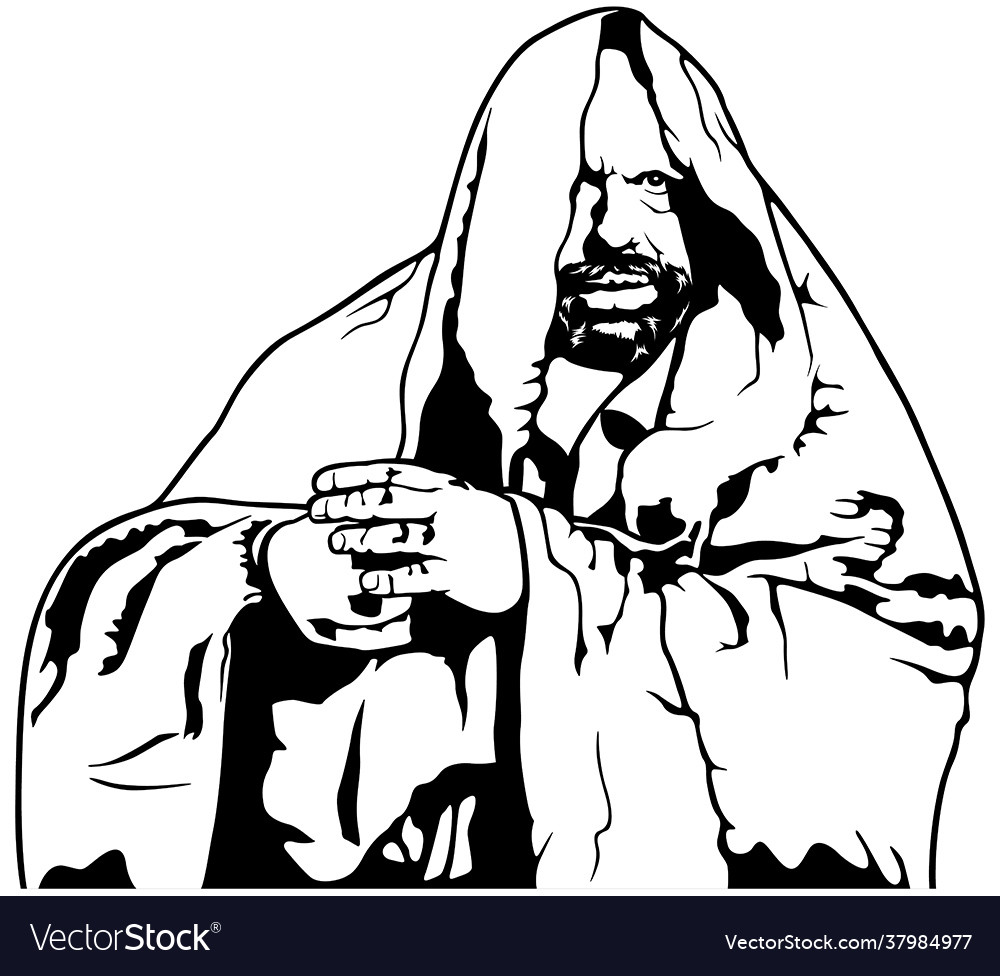 Monk in a priests robe Royalty Free Vector Image