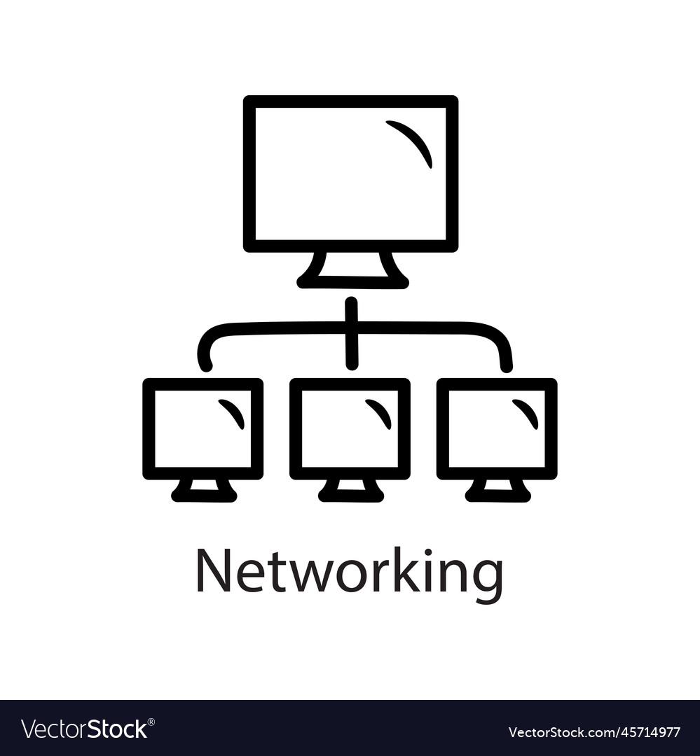 Networking outline icon design data