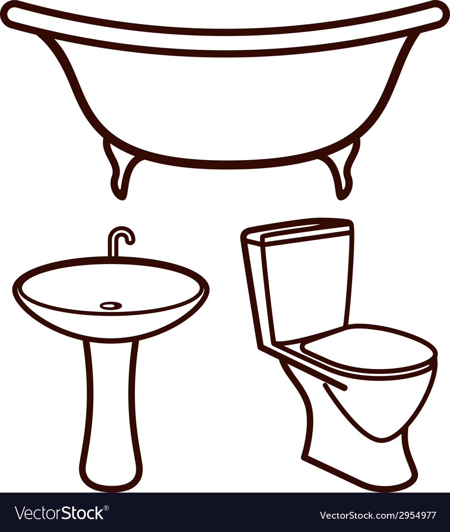 Set of bathroom elements Royalty Free Vector Image