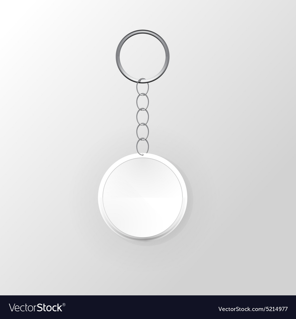 Template keychain keys on a ring with chain