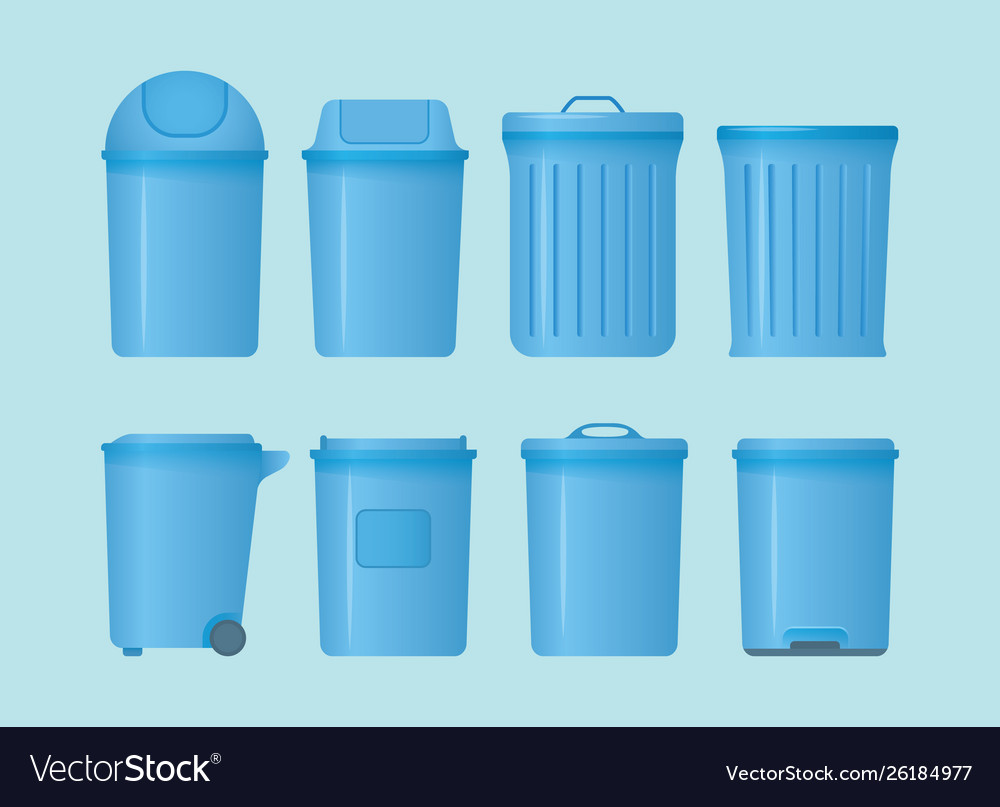 Trash can set collection with various shape