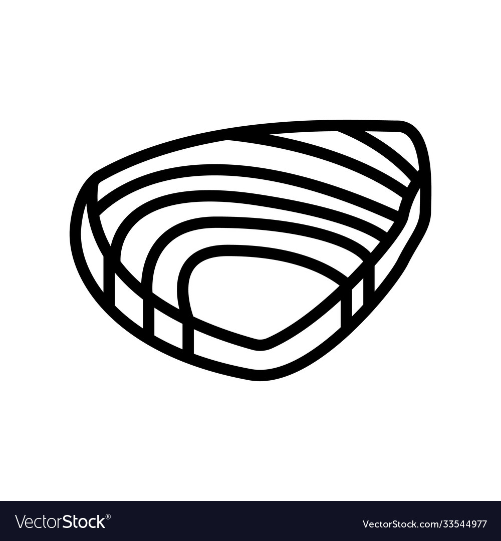 Tuna meat fillet line icon