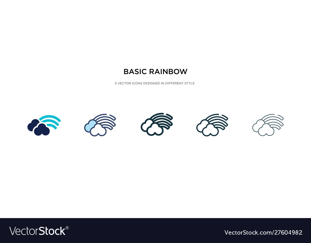 Basic rainbow icon in different style two