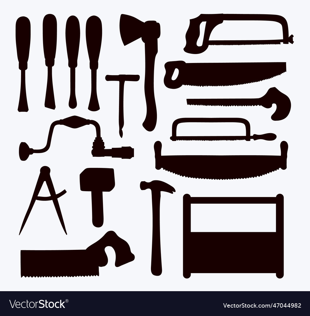 Black silhouette of carpentry tools