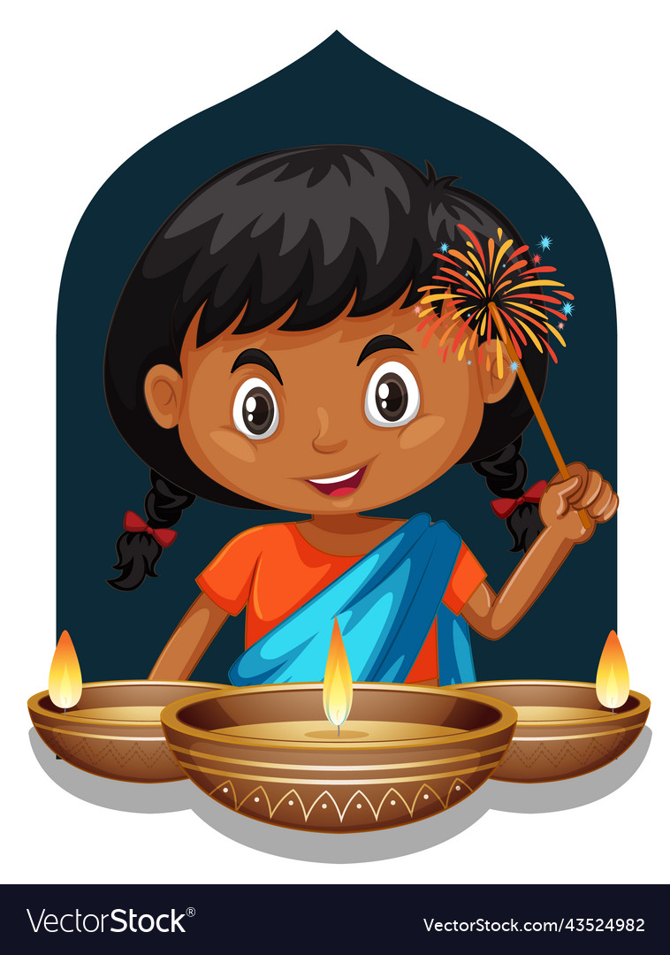 Cute indian girl cartoon character Royalty Free Vector Image Cute indian girl cartoon character Royalty Free Vector Image
