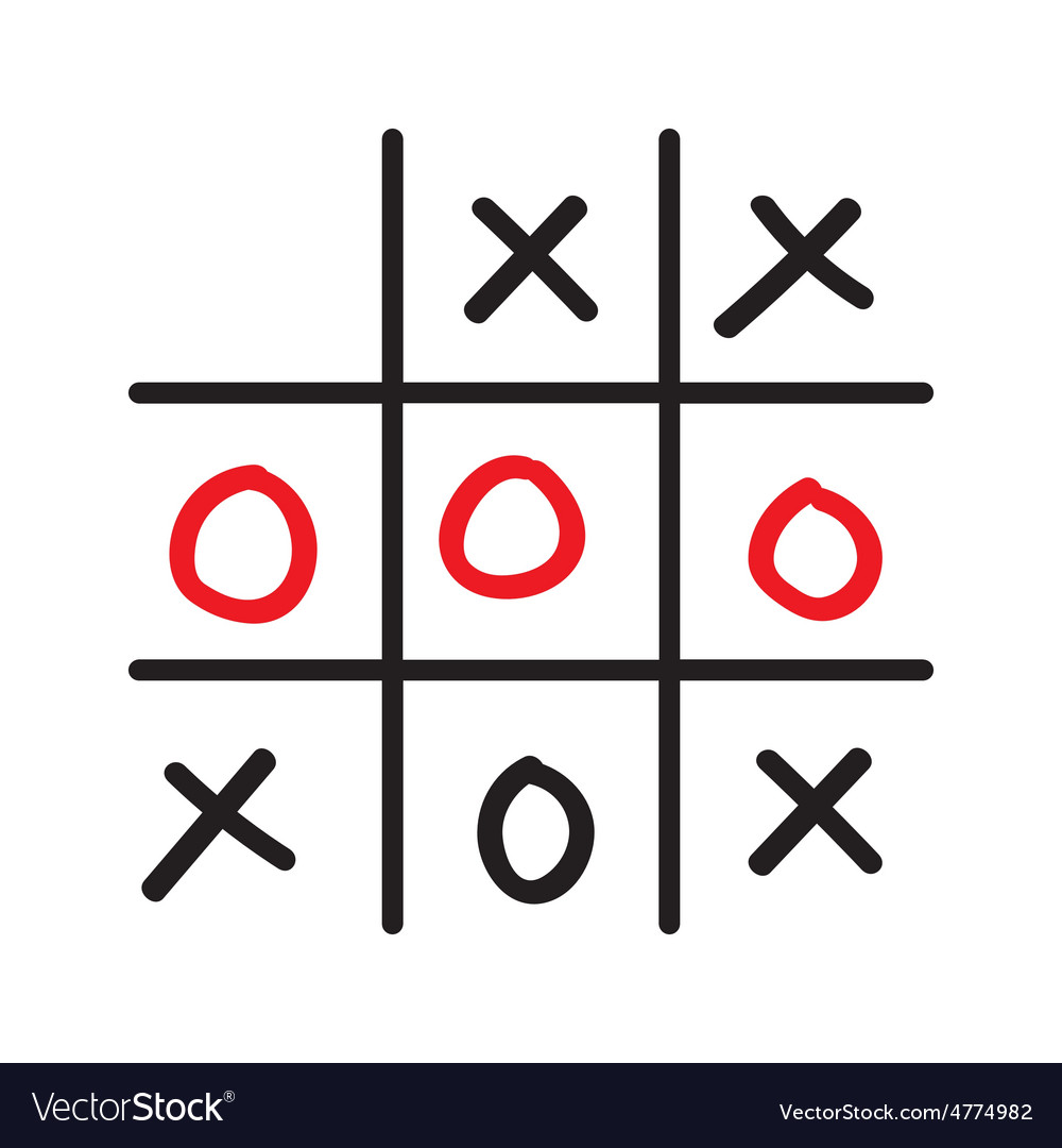 Doodle tic tac toe game Royalty Free Vector Image