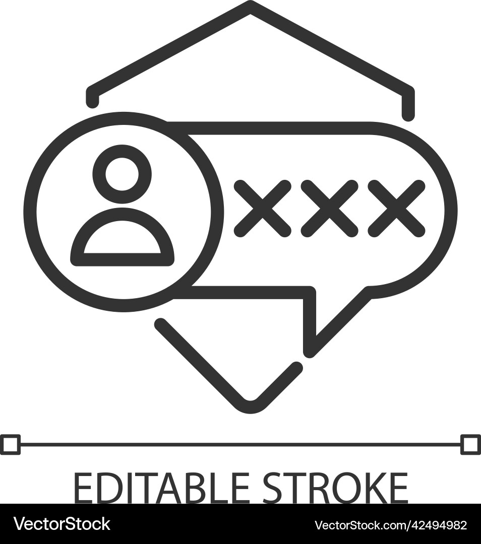 Encrypted messaging pixel perfect linear icon Vector Image