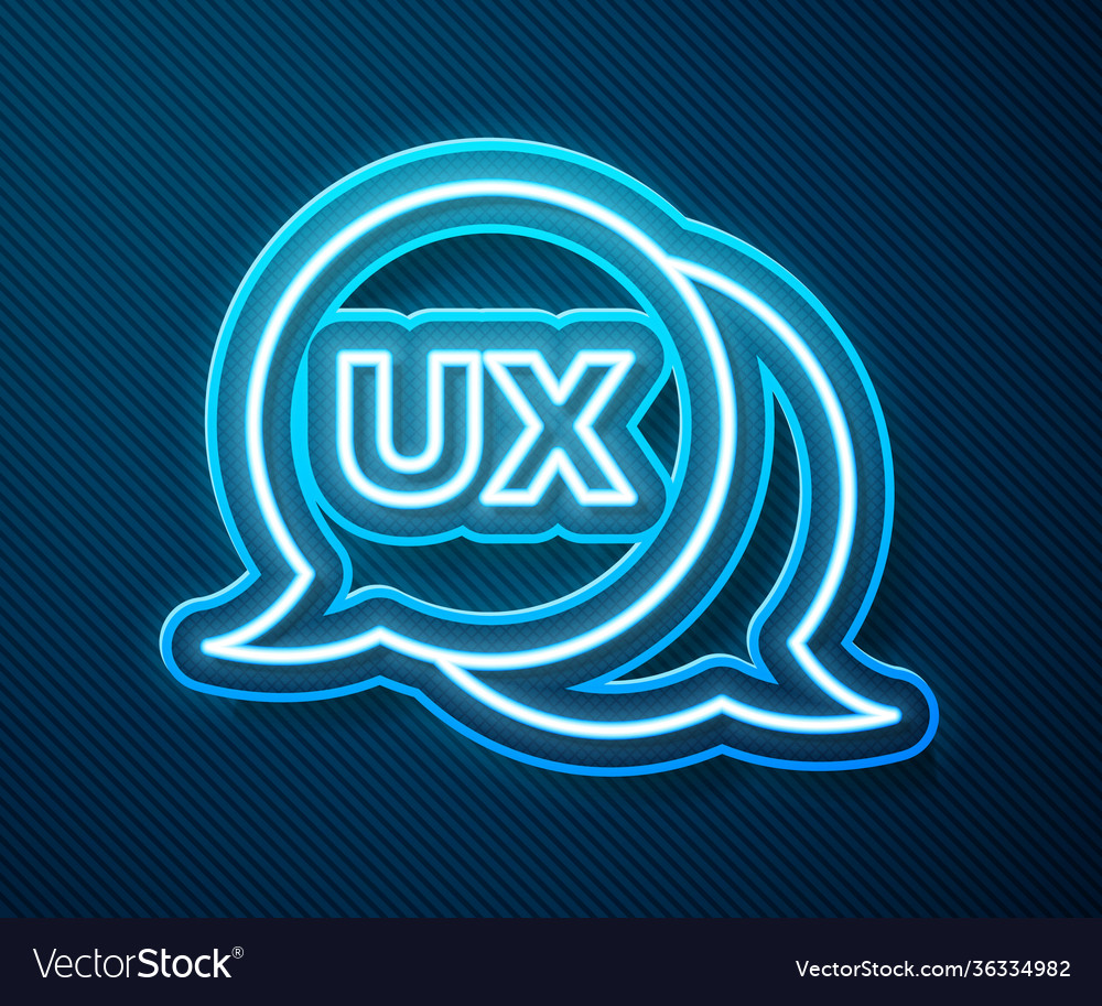 Glowing neon line ui or ux design icon isolated vector image Glowing neon line ui or ux design icon isolated