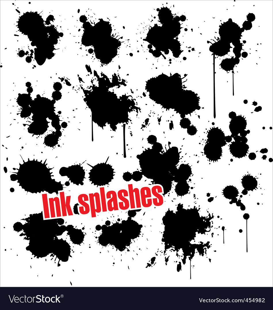 Ink splashes Royalty Free Vector Image - VectorStock