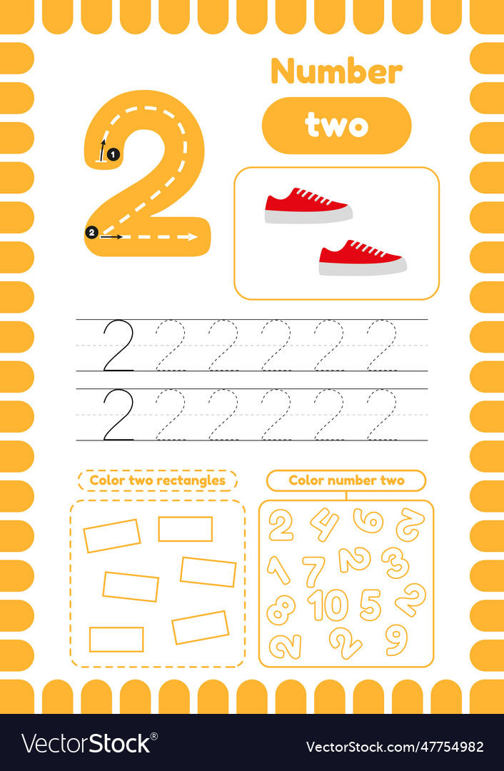 Kida activity pages learn numbers preschool Vector Image